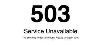 screenshot of a 503 Service Unavailable error message