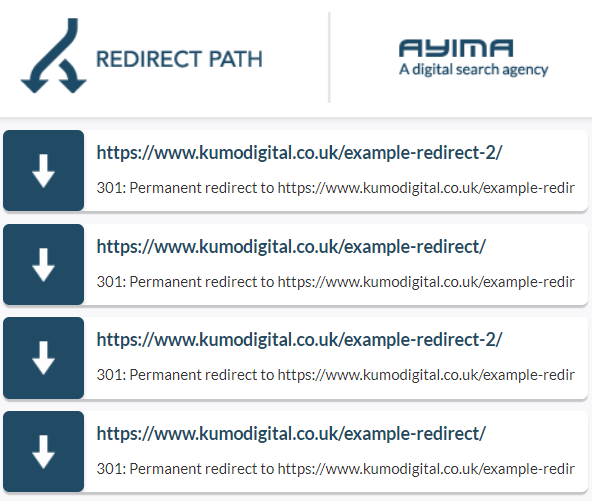 Example redirect loop set up to show how loops work